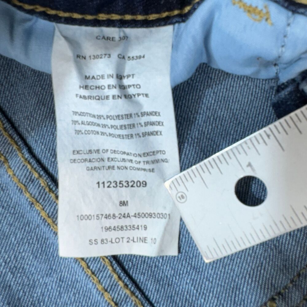 Lee Jeans Womens 30x22 Blue Capri Crop Straight Stretch Relaxed Fit Denim USA 8M - Picture 8 of 14